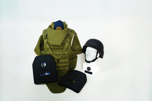 PRESS Combat Journalist (Two Ballistic Plate NIJ IV & NATO COMBAT HELMET AA-39)